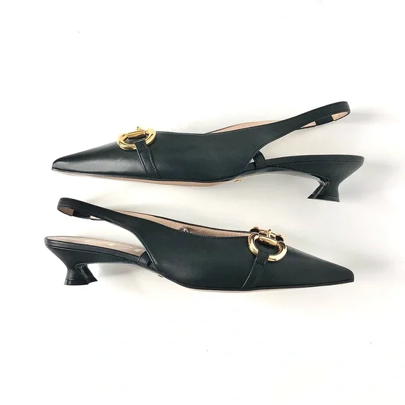 NIB Gucci Baby Horsebit Deva Maryjane Slingback Pointed Toe Kitten Heel Pumps 38 - Picture 4 of 8